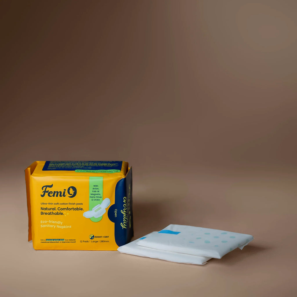 Femi9 Anion Sanitary Napkins|280mm|Large 12 Pads