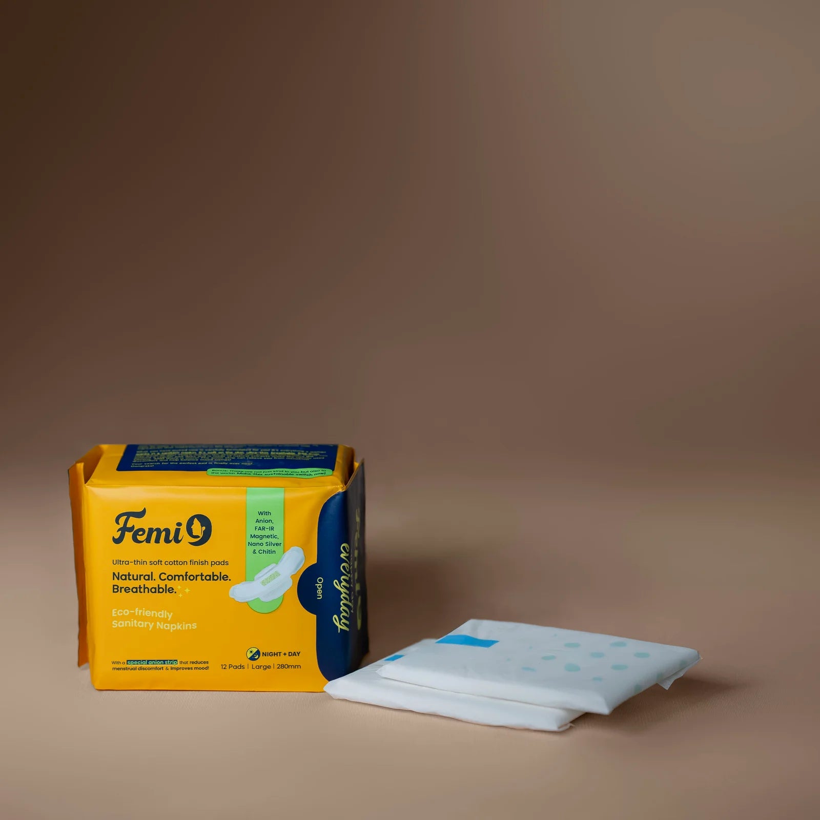 Femi9 Anion Sanitary Napkins|280mm|Large 12 Pads