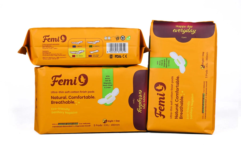 Femi9 Anion Sanitary Napkins|410mm|XXL-5 Pads